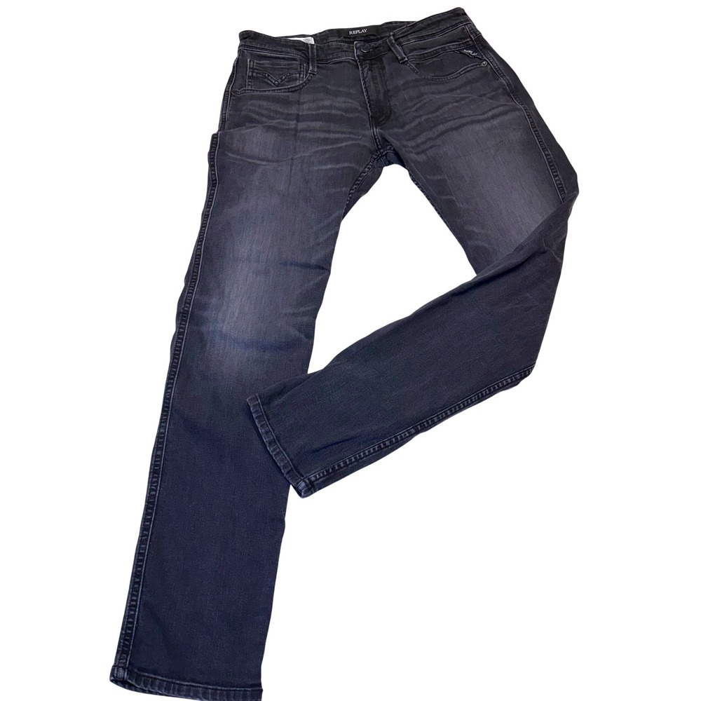 Replay Anbass Slim Fit Jeans Mens 31‎ Denim 573 Clouds Pants designer denim